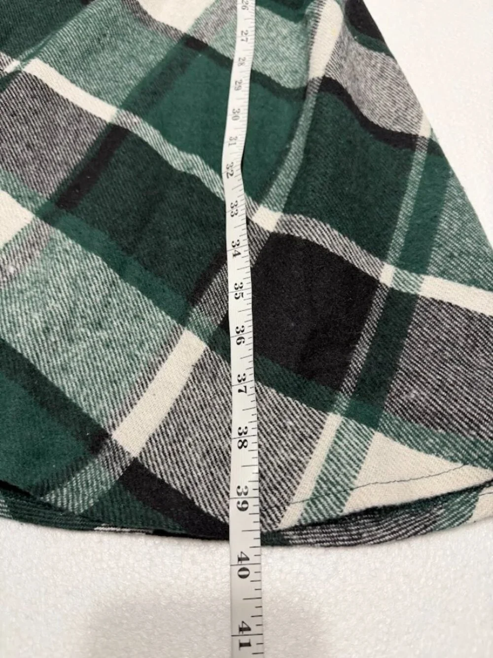 Green Black Plaid Maxi Skirt A-Line Flare Pockets
